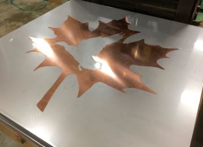 Precision waterjet cutting copper and stainless steel 