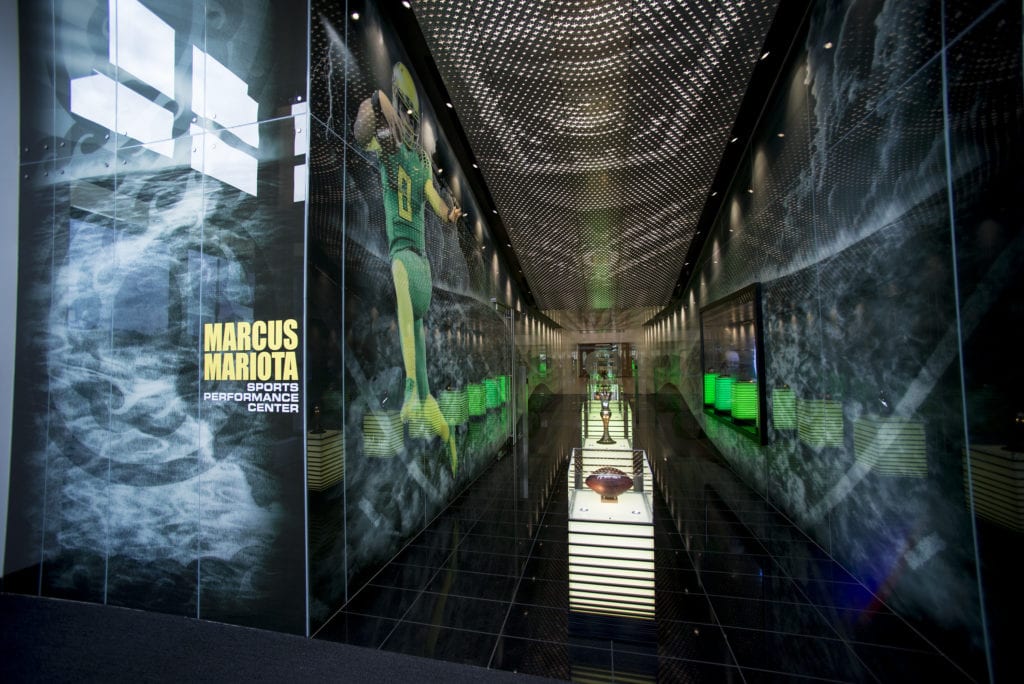 Marcus Mariota Sports Performance Center Laminated Glass Display Cases