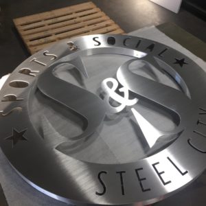 flat cut metal letters and logos for signage