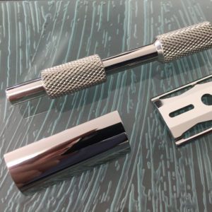 Custom Stainless Steel Hand Razor Disassembled after Mass Finishing Process