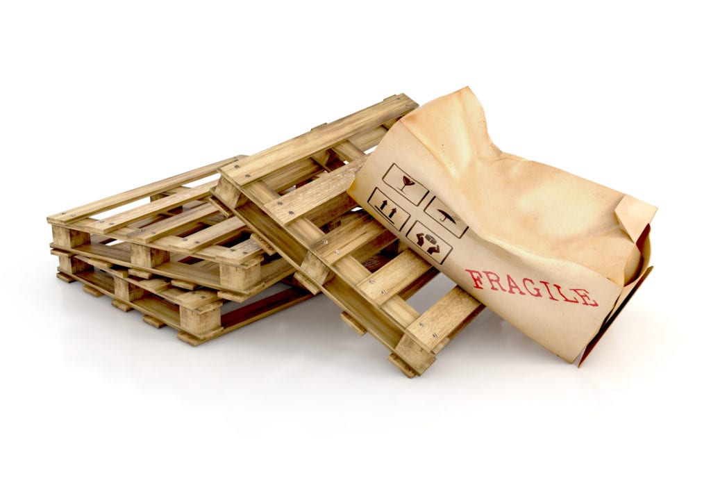 shipping damage crate box