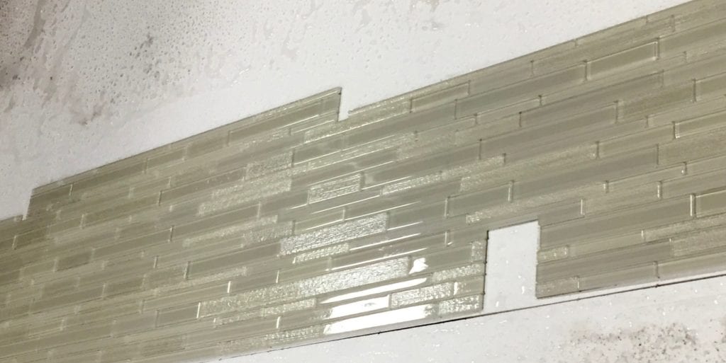 Backsplash tile cutting DIY