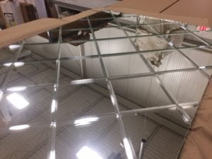 Engraved V-Grooved Glass Mirror Produced Using a CNC Glass Machining Center